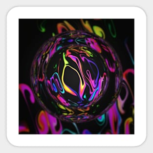 Marble Paint Abstract Rainbow Sticker